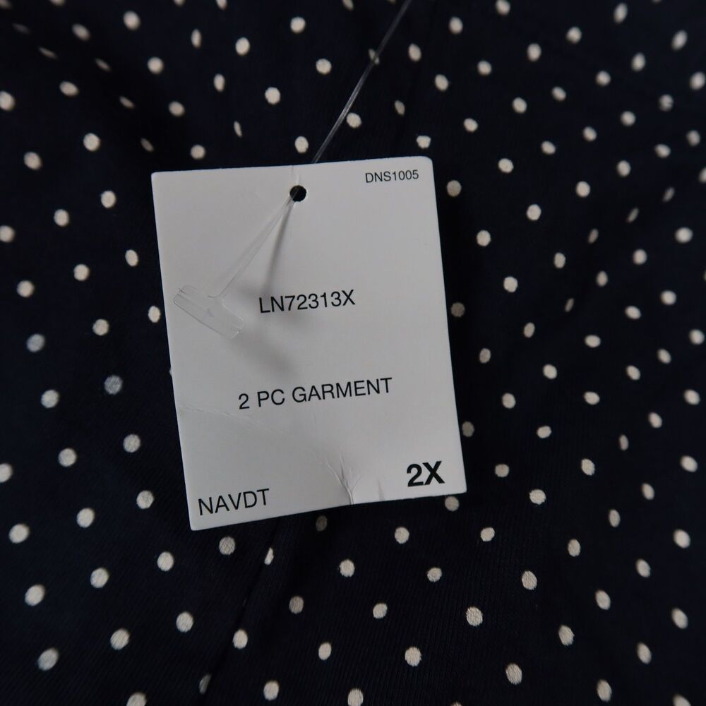 Lauren Ralph Lauren Women's Plus Size 2XL Pajama Shorts Set Navy Polka Dots NWT - Picture 14 of 16